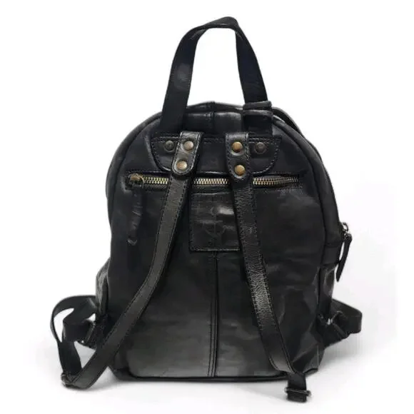 Harbour 2nd Black Genuine Leather Large Backpack Convertible Shoulder Bag Purse - Picture 10 of 11